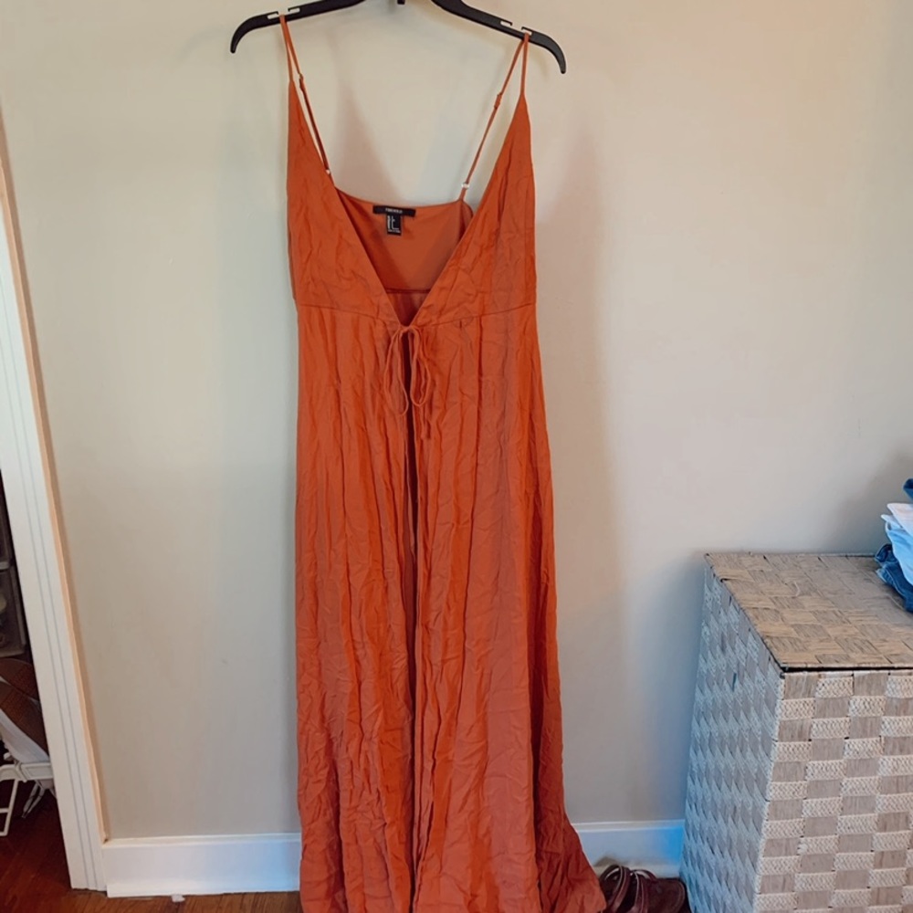 Rust maxi wrap dress